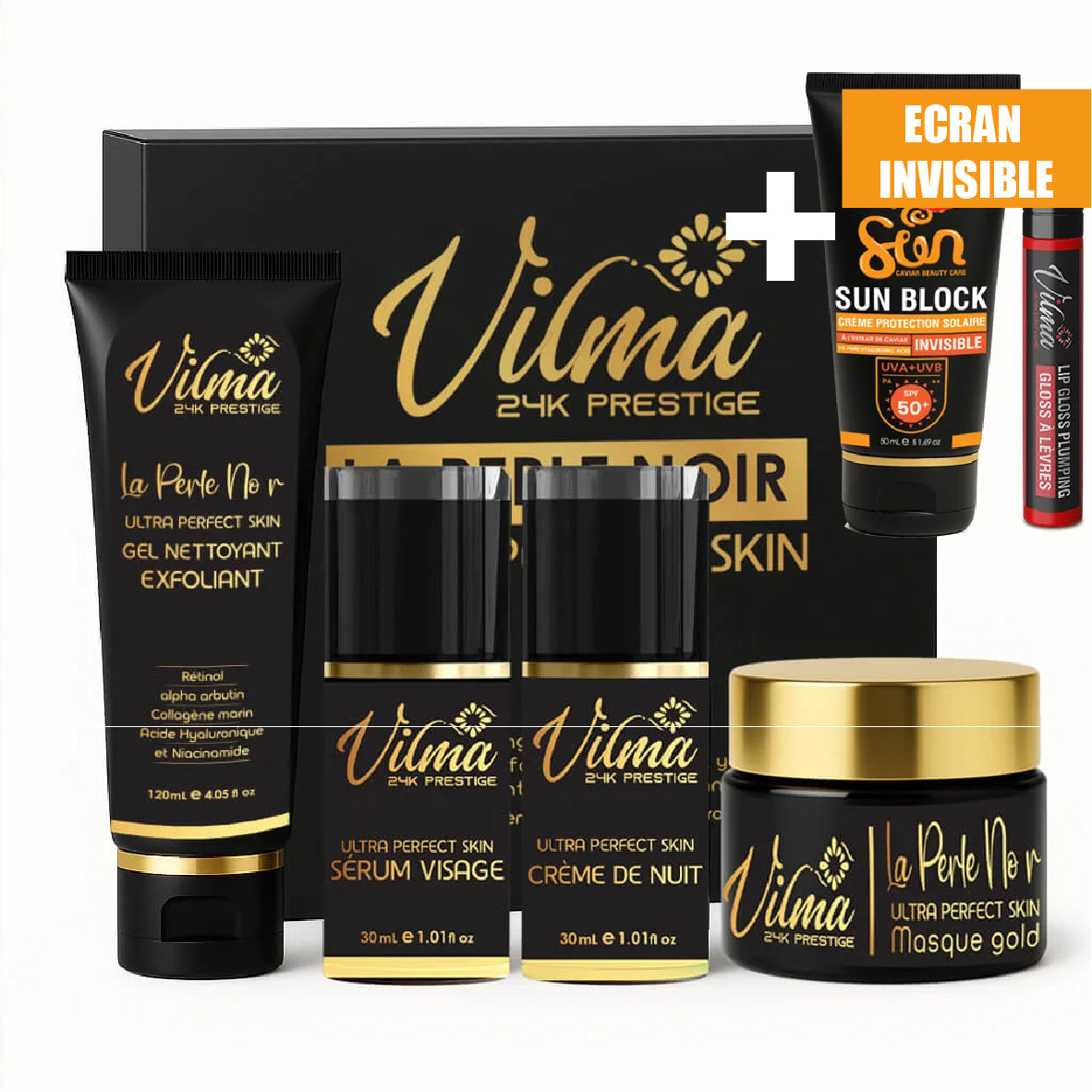 Coffret Complet La Perle Noire 24K + + Ecran Invisible ET GLOSS