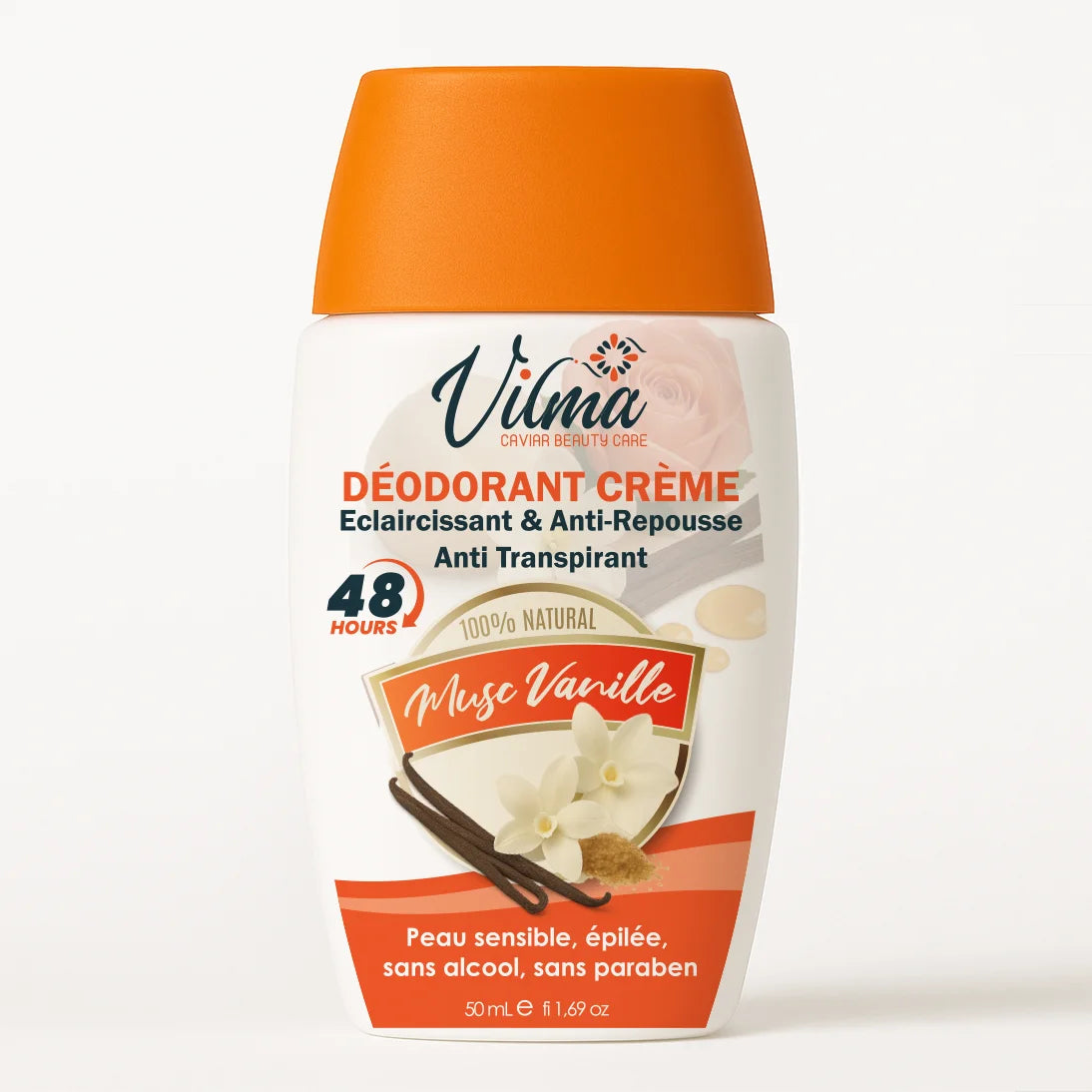 Déodorant Crème 48H – Éclaircissant & Anti-Repousse Musc Vanille