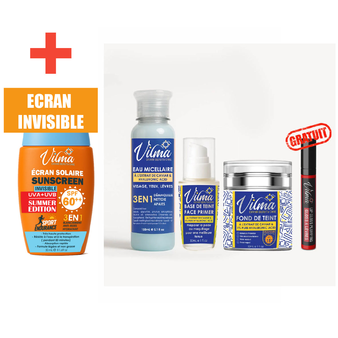 Coffret fond de teint 3-en-1 + Gloss + + Ecran Invisible